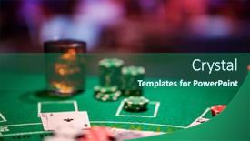  Presentation with casino black jack - Amazing PPT layouts having black-jack-table backdrop and a ocean colored foreground
