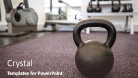  Presentation with room - Presentation theme enhanced with black-kettlebell-on-the-weights background and a  colored foreground
