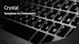  Presentation with keys - Amazing slide deck having black keys of computer keyboard backdrop and a black colored foreground