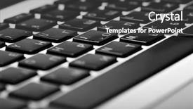  Presentation with keys - Cool new PPT layouts with black keys of computer keyboard backdrop and a dark gray colored foreground