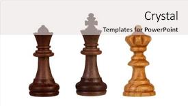  Presentation with queen chess - Slides enhanced with black king between two queen background and a lemonade colored foreground