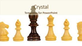  Presentation with black queen - Presentation theme featuring black king between white chess background and a cream colored foreground
