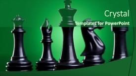  Presentation with chess pieces - Slide set consisting of black-king-in-front background and a  colored foreground