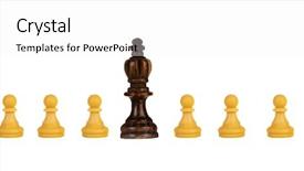  Presentation with award in black and white - Slides enhanced with black king with white pawns background and a white colored foreground