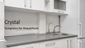  Presentation with kitchen design - PPT layouts with black kitchen minimalistic clean design background and a light gray colored foreground