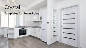  Presentation with minimalistic - Presentation design with black kitchen minimalistic clean design background and a light gray colored foreground