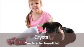  Presentation with puppy - Amazing slides having black labrador - little cute girl with puppy backdrop and a tawny brown colored foreground