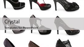 Presentation with shoes - Slide set consisting of black lace - collection of various types background and a light gray colored foreground