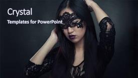  Presentation with sexy - Audience pleasing theme consisting of black lace - sexy asian woman backdrop and a wine colored foreground