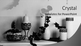  Presentation with white candles - Theme featuring black lace - white decorative fireplace with candles background and a  colored foreground