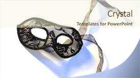  Presentation with fashion accessories - PPT theme enhanced with black lace carnival mask homemade background and a cream colored foreground
