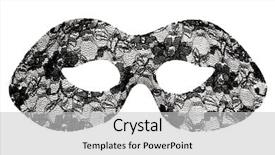  Presentation with masquerade mask - Cool new presentation theme with black lace masquerade mask isolated backdrop and a light gray colored foreground