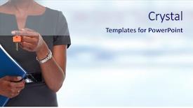  Presentation with house key - Amazing presentation theme having black lady with a house backdrop and a sky blue colored foreground