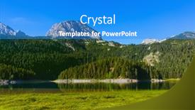  Presentation with lake - Slide set with black-lake-crno-jezero background and a teal colored foreground