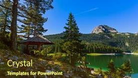  Presentation with black - Presentation theme featuring black-lake-crno-jezero background and a tawny brown colored foreground