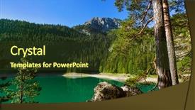  Presentation with lake - Presentation theme having black lake crno jezero in durmitor - montenegro - nature travel background background and a tawny brown colored foreground