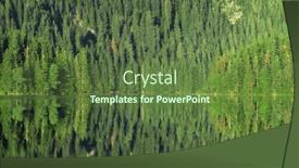  Presentation with spruce - Presentation design having black-lake-landscape-at-sunrise background and a tawny brown colored foreground