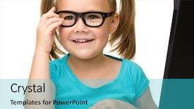  Presentation with cute black board - Amazing PPT layouts having portrait of happy smiling man in sunglasses isolated on white backdrop and a sky blue colored foreground