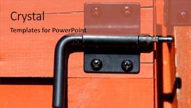  Presentation with orange and black backrgound - Slide deck having black latch on orange door background and a coral colored foreground