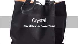  Presentation with leather bag - PPT theme featuring black-leather-bag-isolated background and a dark gray colored foreground