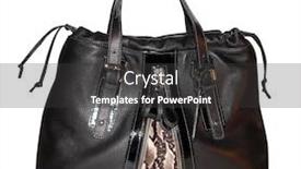 Presentation with leather bag - Audience pleasing presentation design consisting of black leather bag with a tiger and an insert with laces backdrop and a dark gray colored foreground