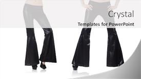  Presentation with trousers - Audience pleasing presentation theme consisting of black-leather-bell-bottomed-trousers backdrop and a white colored foreground