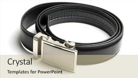  Presentation with leather - Cool new presentation theme with black leather belt isolated backdrop and a soft green colored foreground