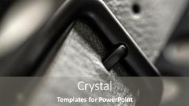  Presentation with steel design - PPT theme featuring black-leather-belt-with-metal background and a gray colored foreground