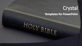  Presentation with holy bible - Audience pleasing PPT theme consisting of black leather bound holy bible backdrop and a  colored foreground
