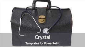  Presentation with leather - Colorful slide set enhanced with black leather doctors backdrop and a dark gray colored foreground