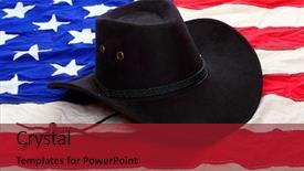  Presentation with cowboys - Presentation theme enhanced with black leather hat on american background and a crimson colored foreground