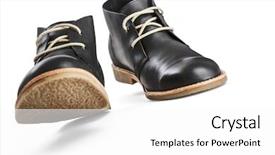  Presentation with men shoes - Cool new presentation theme with black leather men's shoes backdrop and a white colored foreground