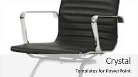  Presentation with office chair - PPT theme featuring black leather office chair background and a white colored foreground