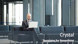  Presentation with airport lounge - Audience pleasing slide deck consisting of black leather sofa in airport backdrop and a ocean colored foreground