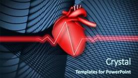  Presentation with ecg - Beautiful slide deck featuring black line background with heart backdrop and a ocean colored foreground