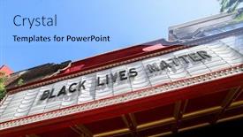  Presentation with matter - Cool new presentation theme with black-lives-matter-sign backdrop and a light blue colored foreground