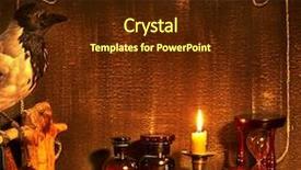  Presentation with raven black - Beautiful slides featuring black magic - halloween border with raven vintage backdrop and a tawny brown colored foreground