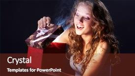  Presentation with gift - Audience pleasing slides consisting of black magic - image of pretty woman looking backdrop and a tawny brown colored foreground