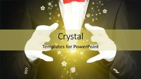  Presentation with black magic - Slide deck with black magic - magician performance on dark background background and a yellow colored foreground