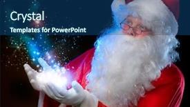  Presentation with black magic - PPT theme featuring black magic - santa claus background and a ocean colored foreground