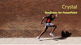  Presentation with athlete - Slide set enhanced with black-male-athlete-sprinting background and a tawny brown colored foreground