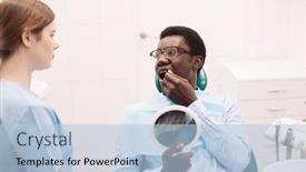  Presentation with black patient - PPT layouts consisting of black-male-patient-showing-aching background and a light blue colored foreground