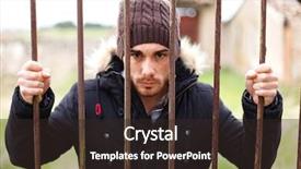  Presentation with prison bars - Audience pleasing presentation theme consisting of black male prison - attractive guy behide the bars backdrop and a wine colored foreground