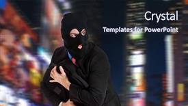  Presentation with rave electronics night party - Theme consisting of black male prison - thief escaping in the night background and a wine colored foreground