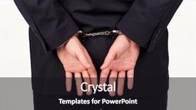  Presentation with black hand - Slide deck featuring black male prison handcuff - businessman tied up in hand background and a wine colored foreground