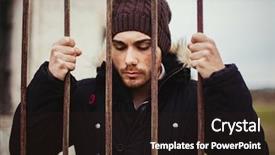  Presentation with wool - Slides having black male prison justice - attractive guy behide the bars background and a  colored foreground