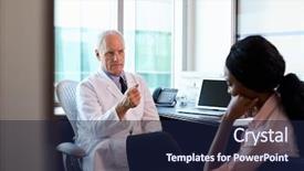  Presentation with black patient - Presentation theme enhanced with black male surgery - doctor in consultation with depressed background and a navy blue colored foreground