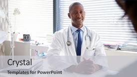  Presentation with black patient - Amazing slide set having black male surgery - female patient in consultation backdrop and a  colored foreground