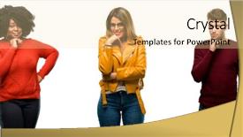  Presentation with group of people - Amazing slide deck having black males - group of cool people woman backdrop and a  colored foreground