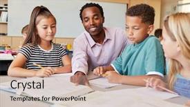  Presentation with school elementary - Audience pleasing PPT layouts consisting of black males - male elementary school teacher working backdrop and a coral colored foreground